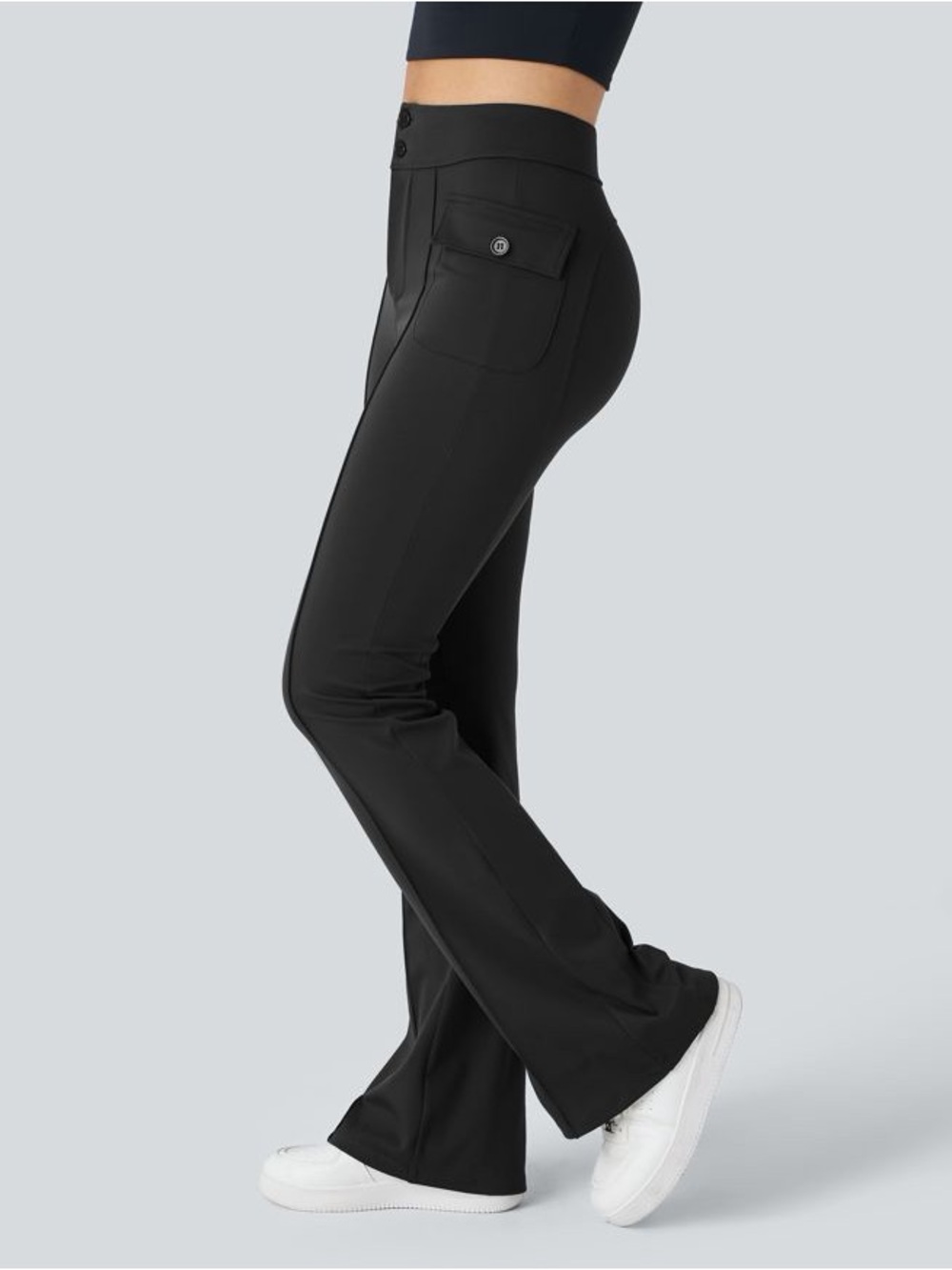 HALARA High Waisted Side Flap Pocket Flare Casual Cargo Pants Large Tall
